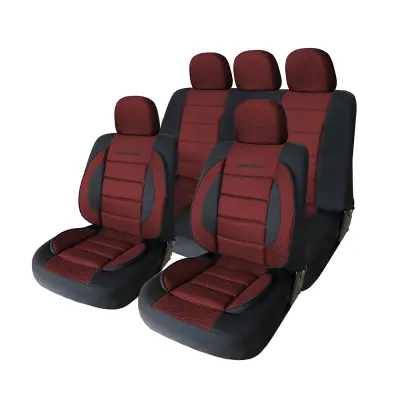 Huse universale premium pentru scaune auto rosu+negru - carguard