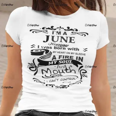 I`m a june girl, se alege luna care va aparea in grafica, tricou cu mesaj