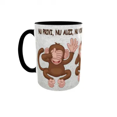Nu privi, nu auzi, nu vorbi, cana ceramica, 330ml, cgs1332