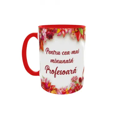Pentru cea mai minunata profesoara, cana ceramica, 330ml, cgs1193