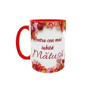 Pentru cea mai iubita matusa, cana ceramica, 330ml, cgs1200