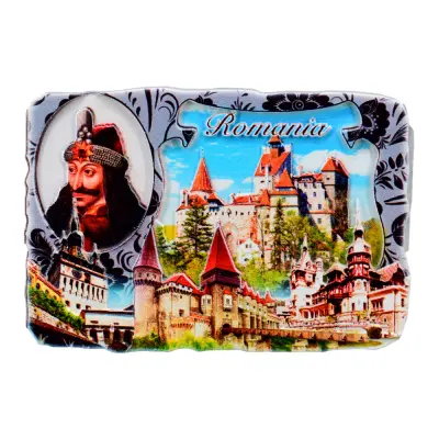 Romania, vlad tepes, magnet de frigider din rasina