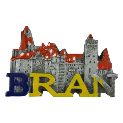 Magnet pentru frigider realizat din rasina  design castelul bran