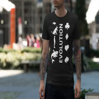 Evolution poker, tricou cu mesaj
