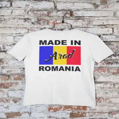 Made in ( se adauga orasul  pentru grafica ), tricou cu mesaj