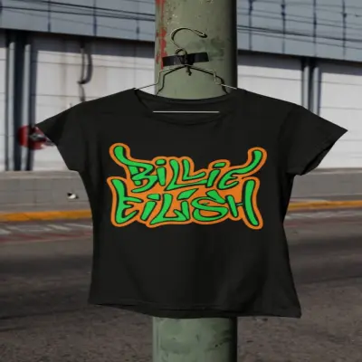 Billies eilish, tricou cu mesaj