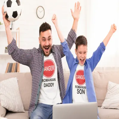 Danger romanian son & daddy, set 2 tricouri cu mesaje