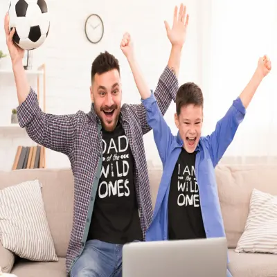 Wild dad & son, set 2 tricouri cu mesaj