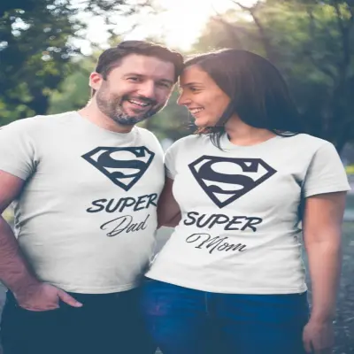 Super mom & dad, set 2 tricouri personalizate