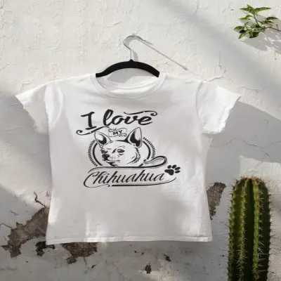 I love my chihuahua, tricou alb cu mesaj