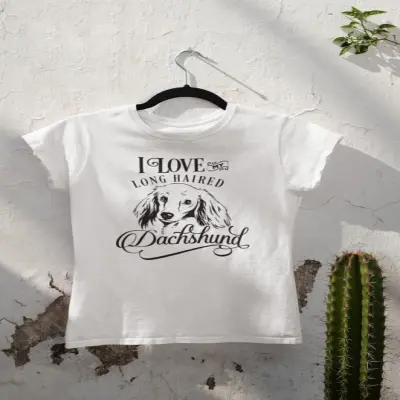 I love my dachshund, tricou alb cu mesaj