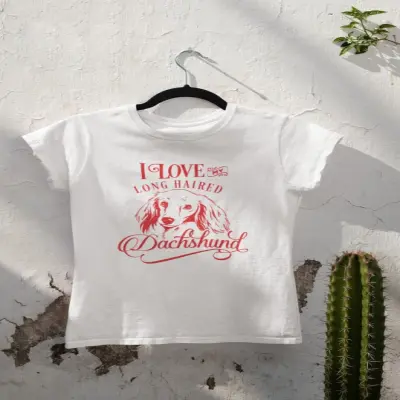 I love my dachshund, tricou alb cu mesaj