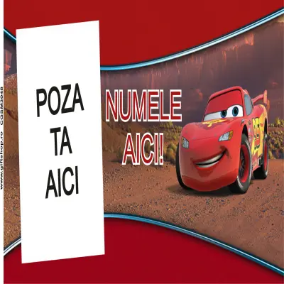 Fulger mc queen, model 1, cana din ceramica, 330ml, personalizata cu poza si text