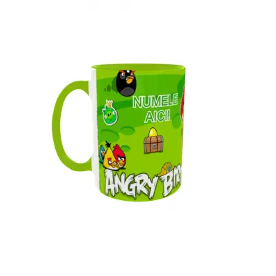 Angry birds, model 1, cana din ceramica, 330ml, personalizata cu poza si text