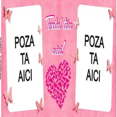 Cana, personalizata cu 2 poze si 1 text, 330ml, model 3123