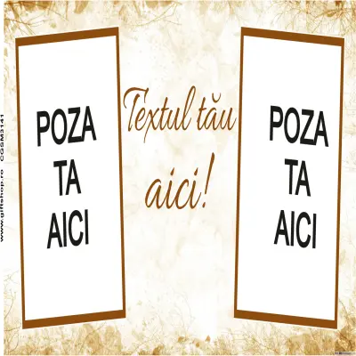 Cana, personalizata cu 2 poze si 1 text, 330ml, model 3141