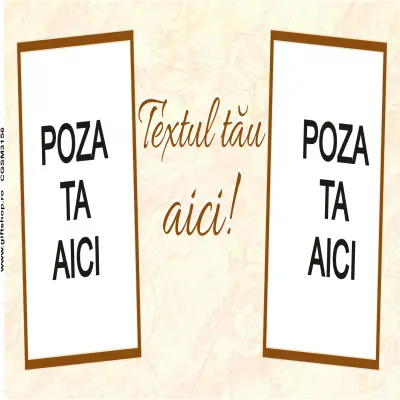 Cana, personalizata cu 2 poze si text, 330ml, model 3156
