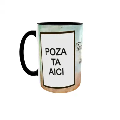 Cana, personalizata cu 2 poze si text, 330ml, model 3195