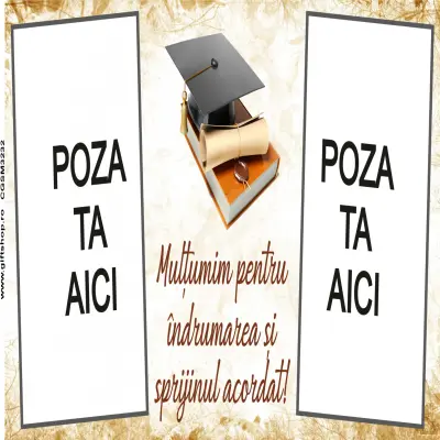 Multumim pentru indrumare, cana personalizata cu 2 poze si text, 330ml, model 3232
