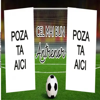 Cel mai bun antrenor, cana personalizata cu 2 poze si text, 330ml, model 3237