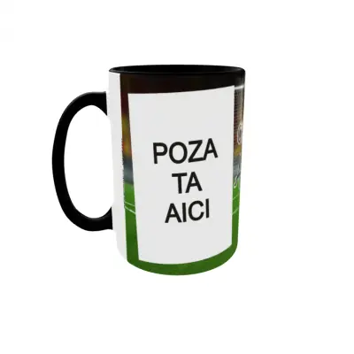 Cel mai bun antrenor, cana personalizata cu 2 poze si text, 330ml, model 3237