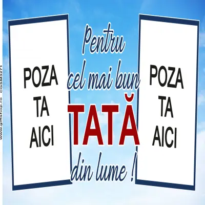 Cel mai bun tata din lume, cana personalizata cu 2 poze si text, 330ml, model 3271