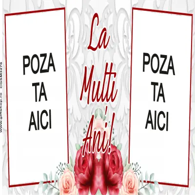 La multi ani, cana personalizata cu 2 poze si text, 330ml, model 3276