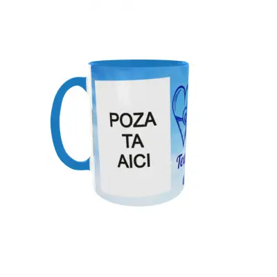 Cana, personalizata cu 2 poze si text, 330ml, model 3286