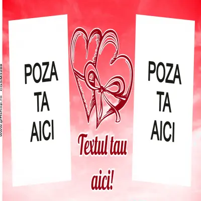Cana, personalizata cu 2 poze si text, 330ml, model 3288