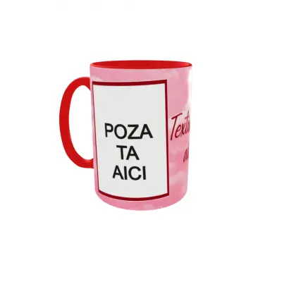 Cana, personalizata cu 2 poze si text, 330ml, model 3300