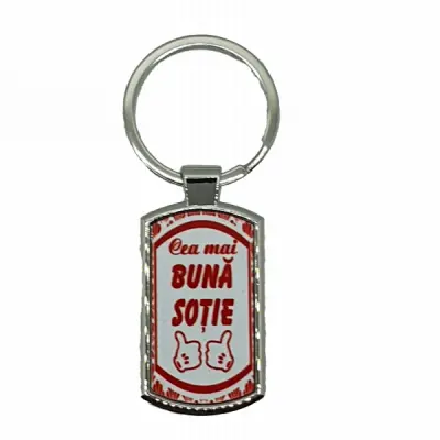 Cea mai buna sotie, breloc din metal cu mesaj