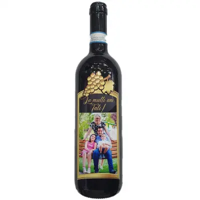 Eticheta autocolant model 2, vin rosu cabernet sauvignon, demisec, 750ml, 13.5% alcool