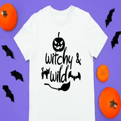Witchy & wild, tricou cu mesaj