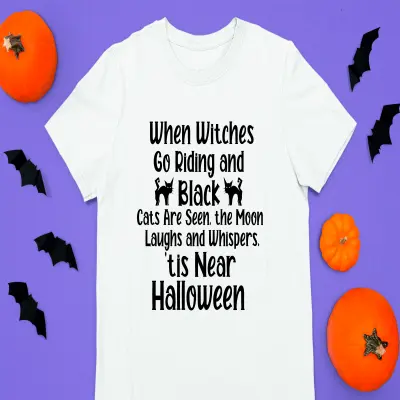 When witches go riding and black, tricou cu mesaj