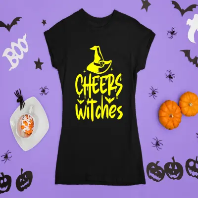 Cheers witches, tricou cu mesaj..