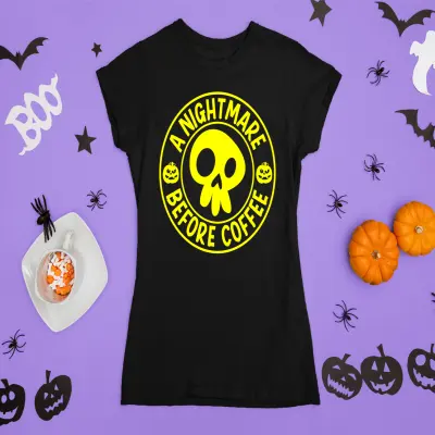A nightmare before coffe, tricou cu mesaj