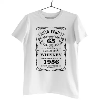 Tanar fericit old 65 , tricou cu mesaj - se poate schimba anul