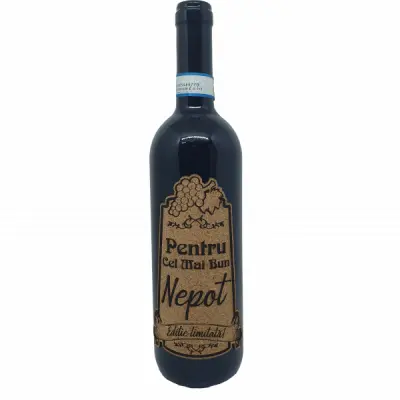 Pentru cel mai bun nepot, editie limitata, vin rosu cabernet sauvignon, demisec, 750ml, 13.5% alcool