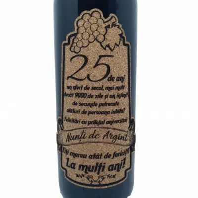 25 de ani nunta de argint, editie limitata, rosu cabernet sauvignon, demisec, 750ml, 13.5% alcool