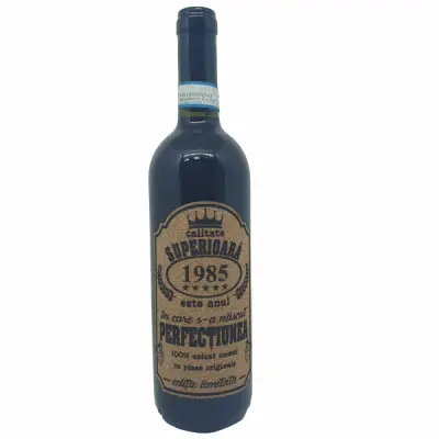 1985 este anul in care s-a nascut perfectiunea, editie limitata, vin rosu cabernet sauvignon, demisec, 750ml, 13.5% alcool