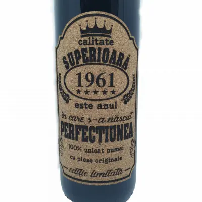 1961 este anul in care s-a nascut perfectiunea, editie limitata, vin rosu cabernet sauvignon, demisec, 750ml, 13.5% alcool