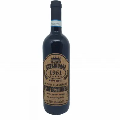 1961 este anul in care s-a nascut perfectiunea, editie limitata, vin rosu cabernet sauvignon, demisec, 750ml, 13.5% alcool