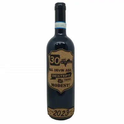 30 de ani mi-au trebuit sa devin asa destept, editie limitata, vin rosu cabernet sauvignon, demisec, 750ml, 13.5% alcool