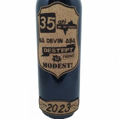 35 de ani mi-au trebuit sa devin asa destept, editie limitata, vin rosu cabernet sauvignon, demisec, 750ml, 13.5% alcool