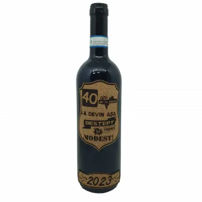 40 de ani mi-au trebuit sa devin asa destept, editie limitata, vin rosu cabernet sauvignon, demisec, 750ml, 13.5% alcool
