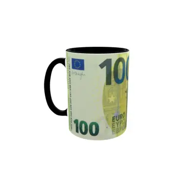 100 euro, model 2, cana din ceramica, 330ml