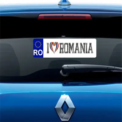 I love romania, indicator masina, dimensiune 200x60 mm