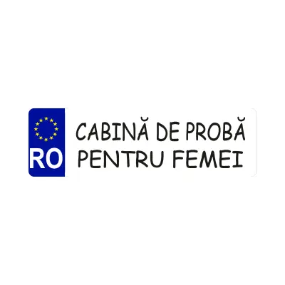 Cabina de proba pentru femei, indicator masina, dimensiune 200x60 mm