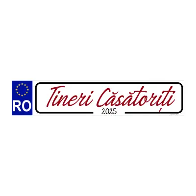 Tineri casatoriti, indicator masina, 200x60 mm, model 1