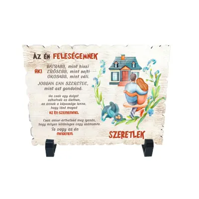 Az en felesegemnek, placheta cu mesaj, model a